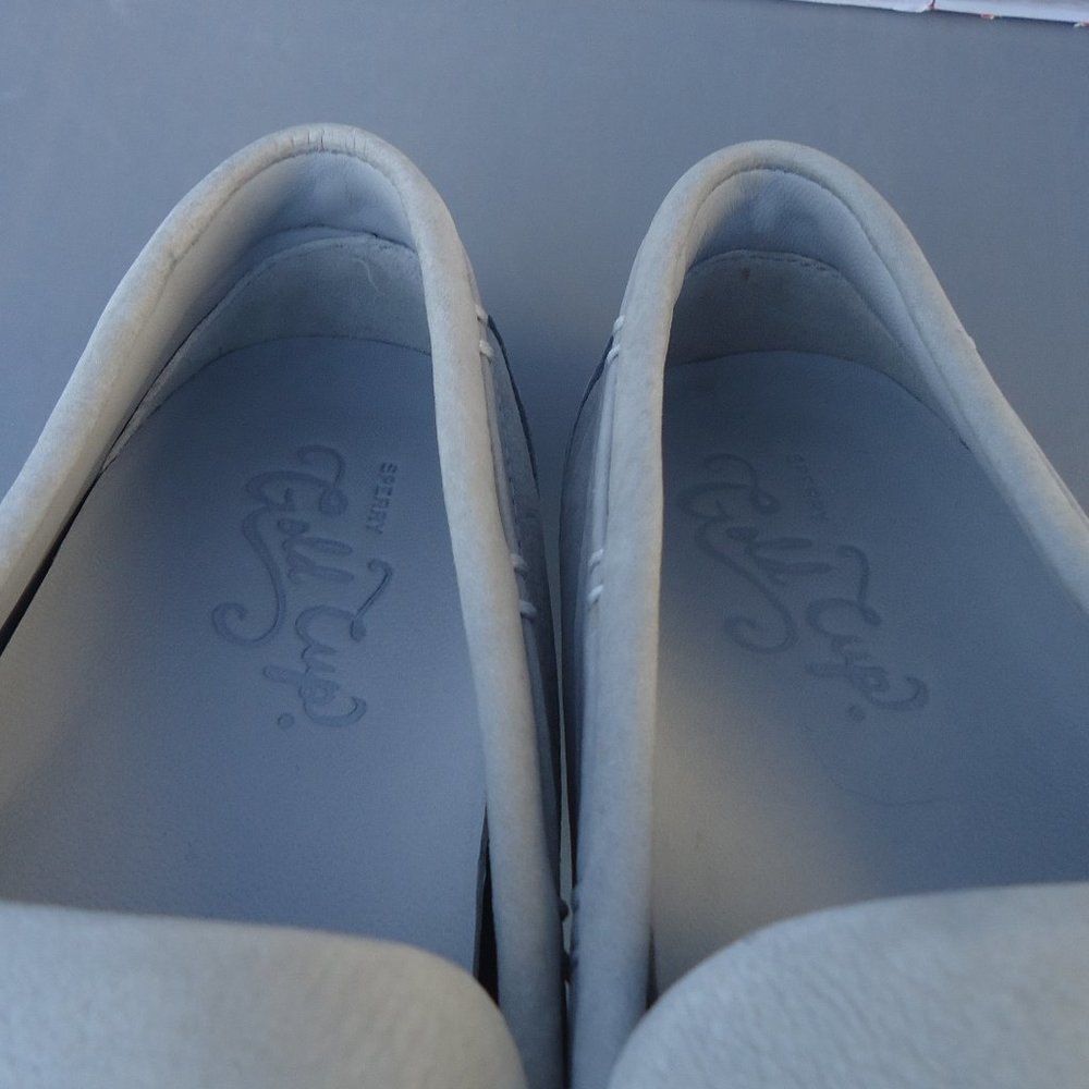 SIZE 9.5. SPERRY Gold Cup nubuck leather slip-on loafers. - Picture 14 of 16